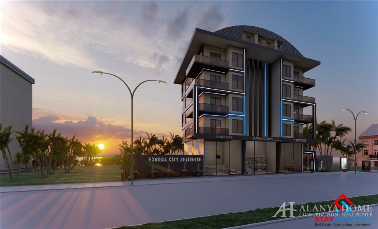 Exodus City Residence Каргыджак Аланья Анталия Турция жаңа жобадағы ғимараттан теңіз көрінісі теңізд